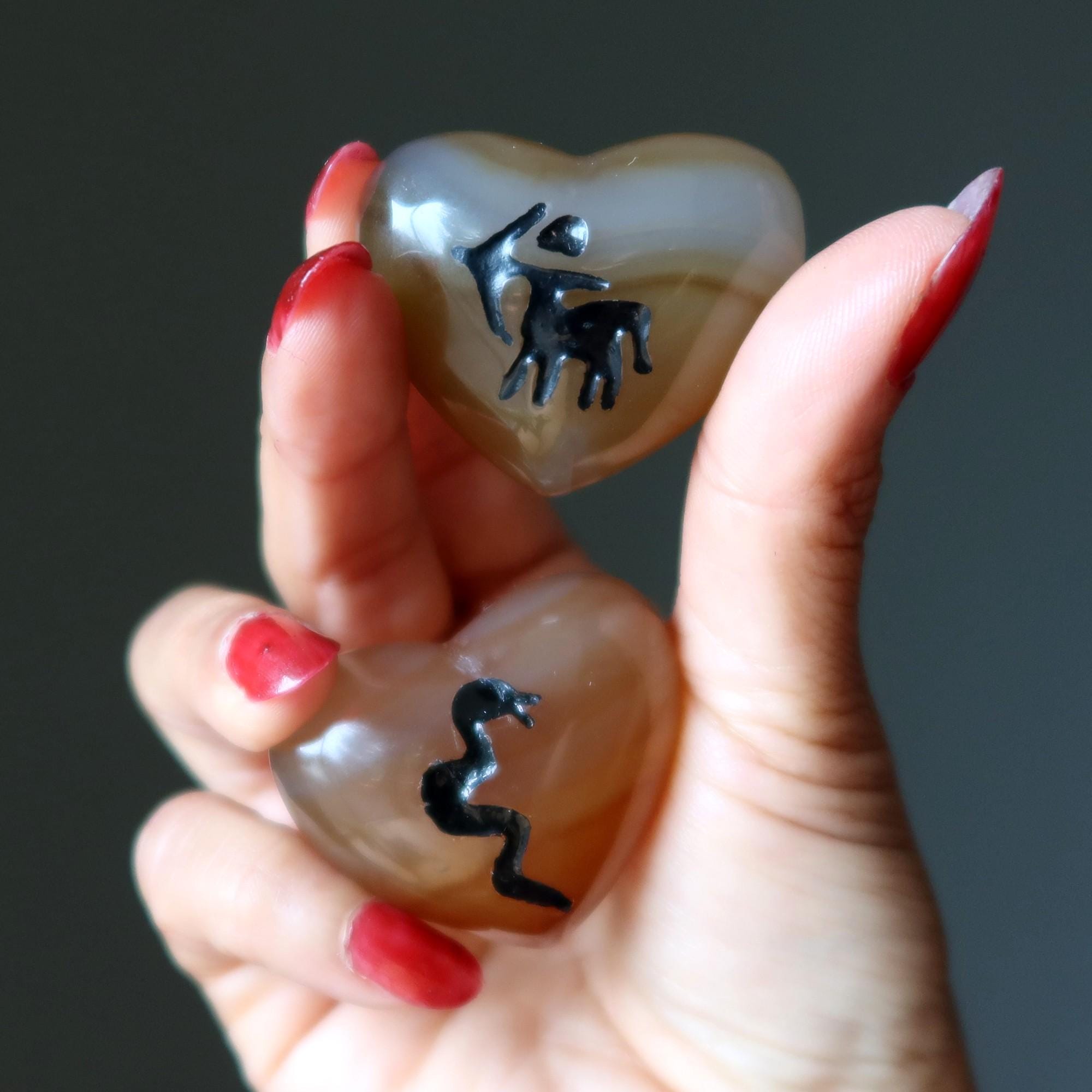 Carnelian Heart Inscribed Centaur Or Snake