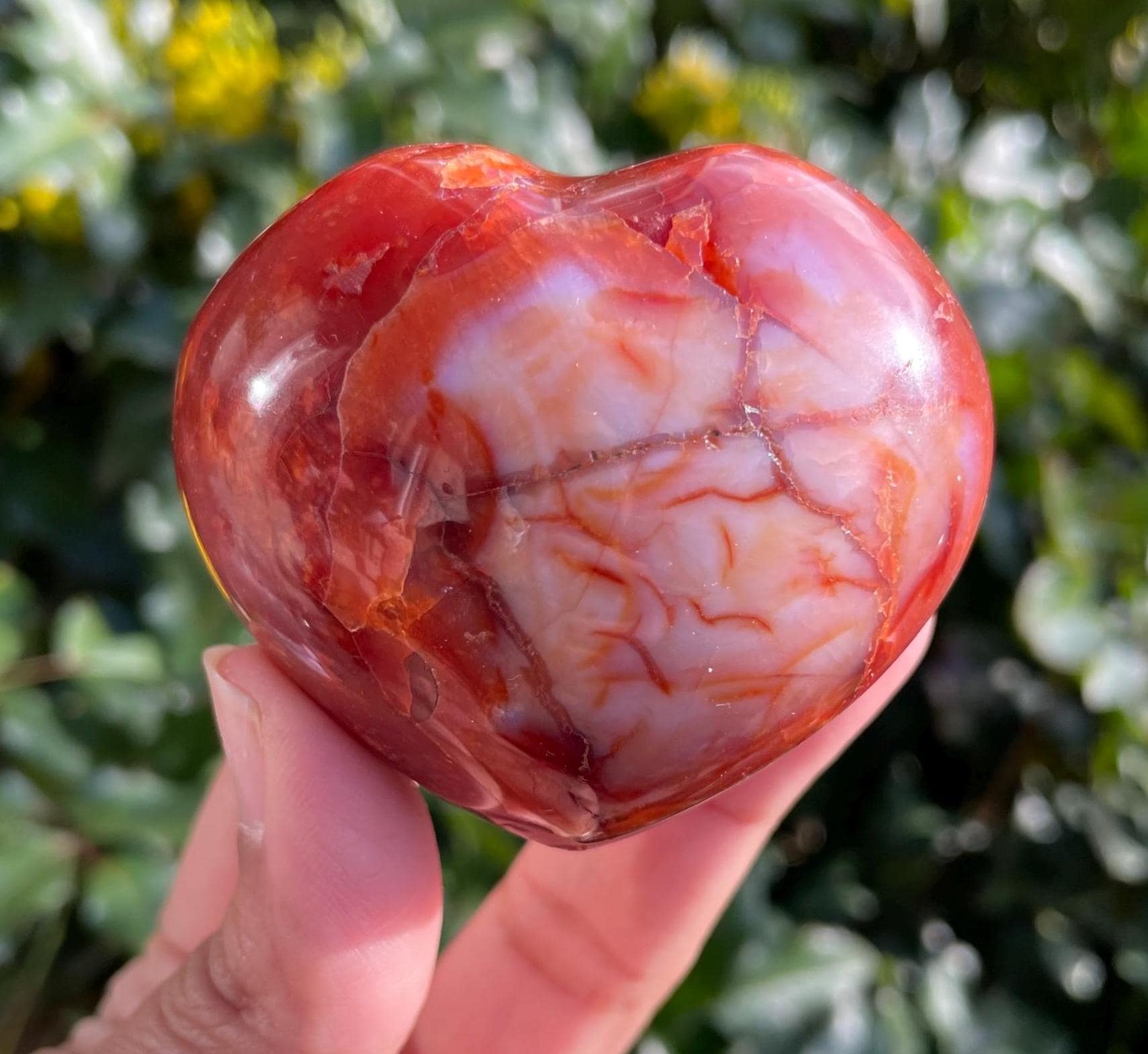 Jumbo Polished Carnelian Crystal Heart (171.4g)