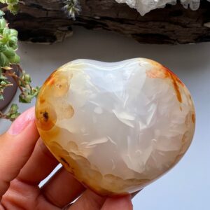 Large Carnelian Heart, Polished Crystal Stone