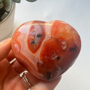 Large Carnelian Heart, Polished Crystal Healing Stone