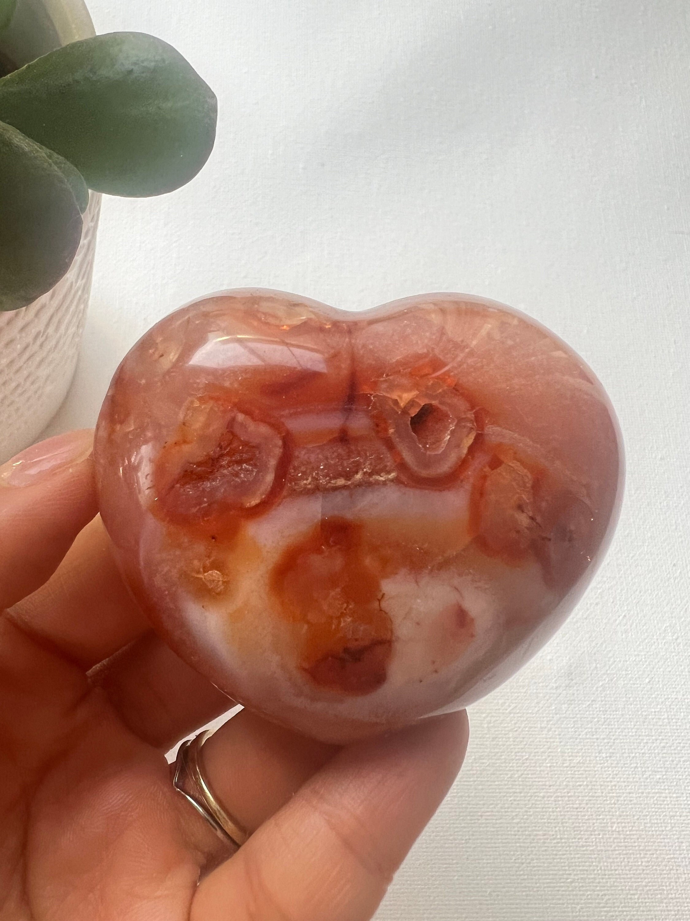 Large Carnelian Heart, Grounding Crystal (6cm X 5cm)