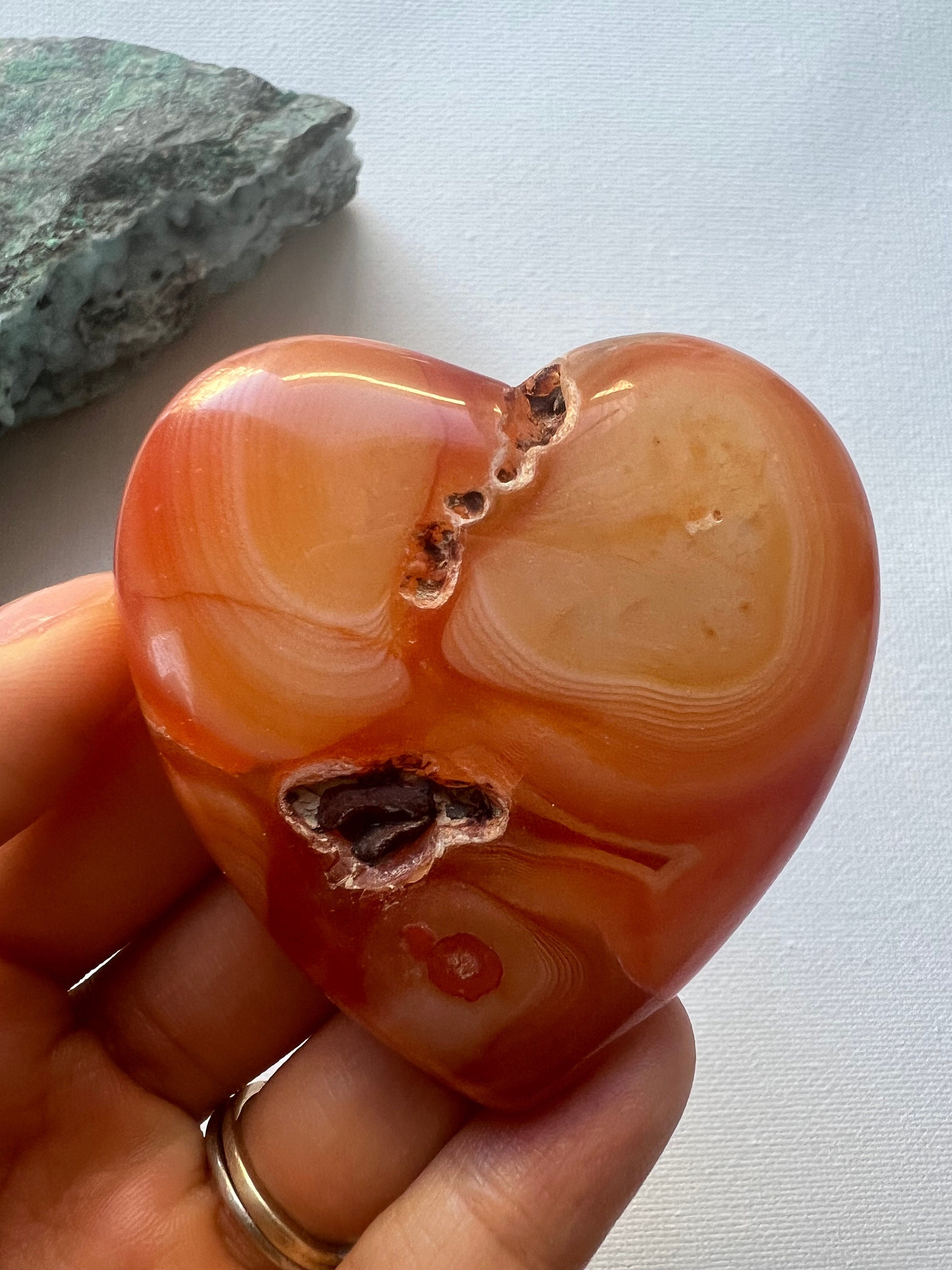 Large Carnelian Heart, Grounding Crystal (5.5cm)