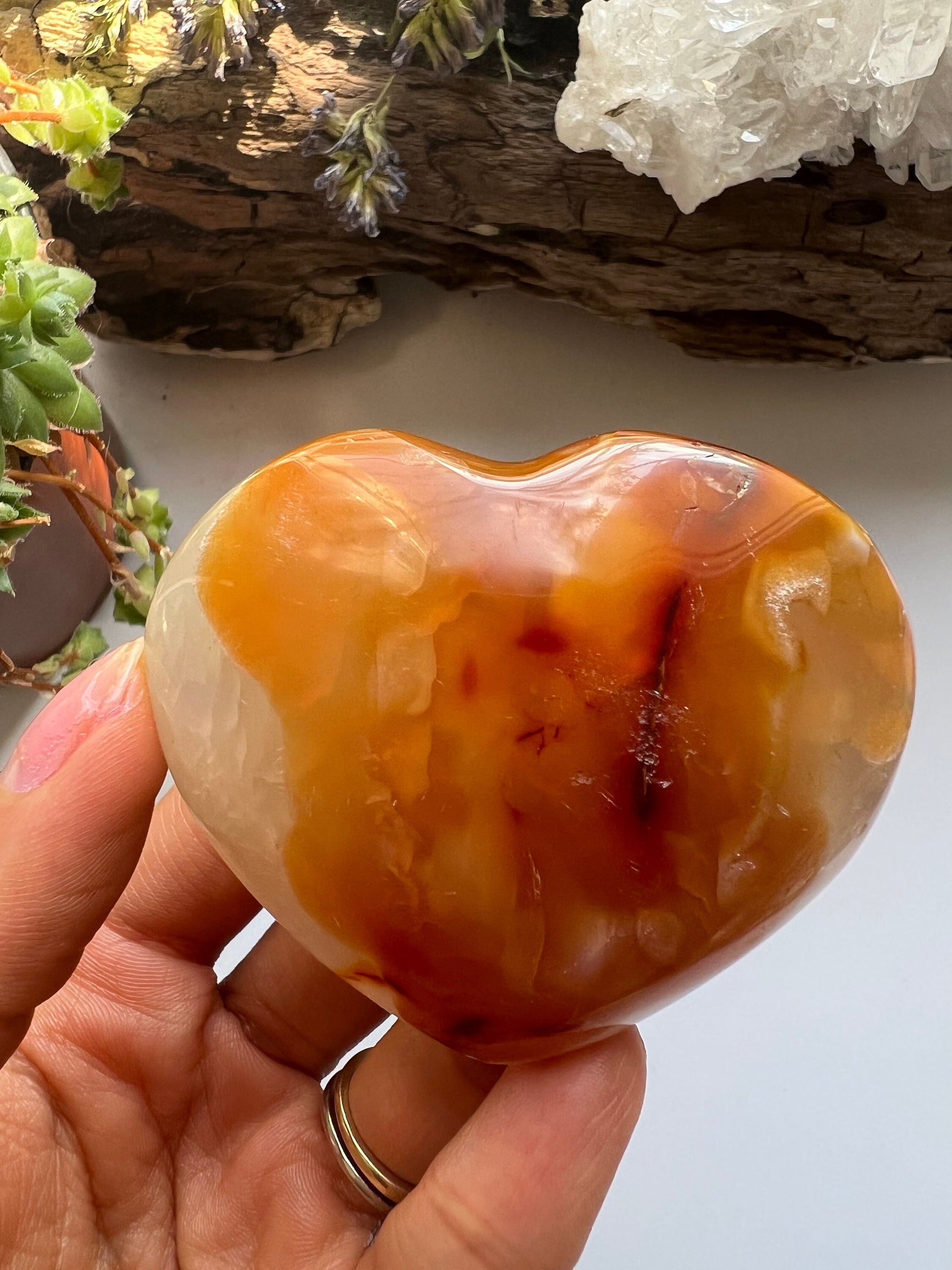Large Carnelian Heart, Grounding Crystal