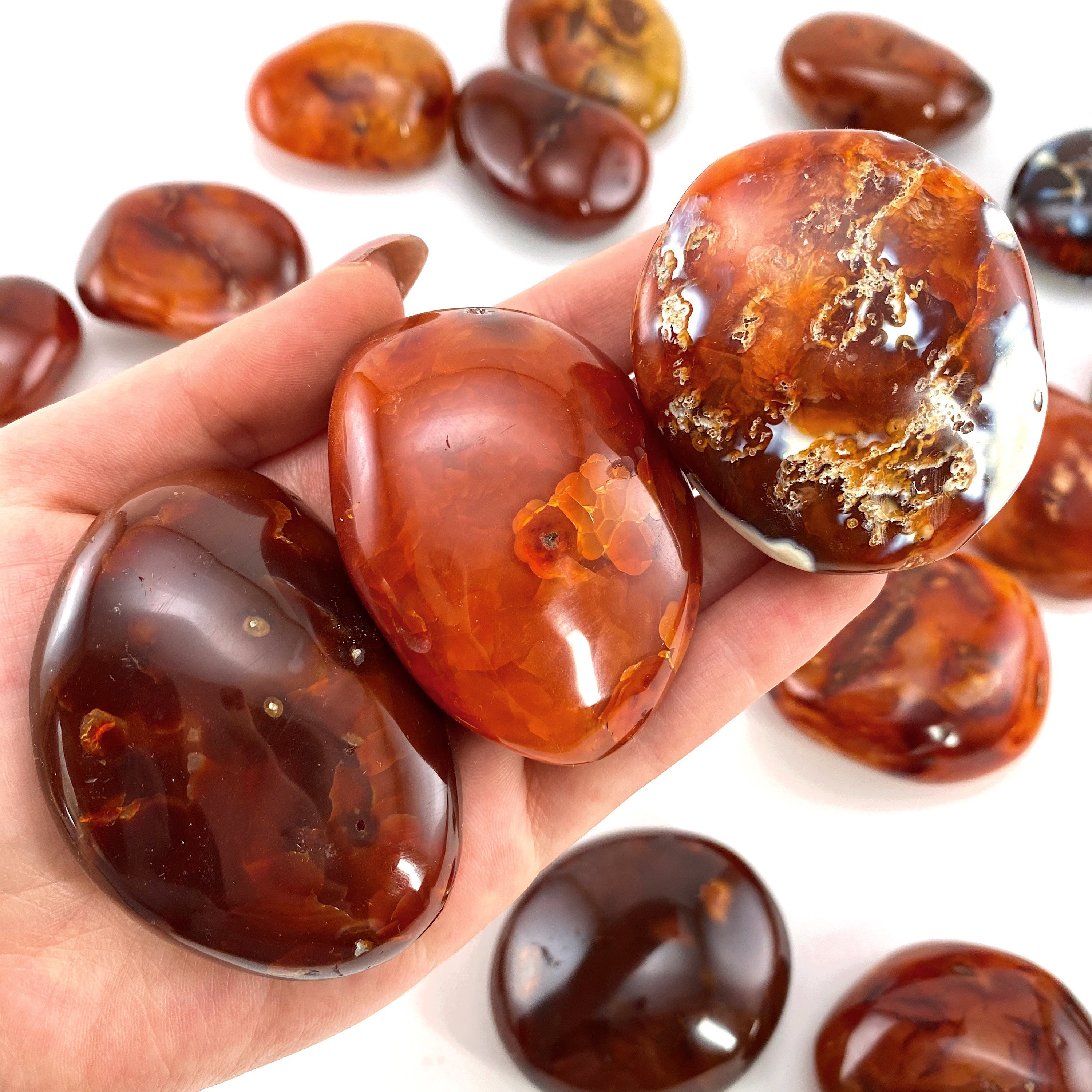 Carnelian Palm Stone | Polished Red-orange Crystal Worry Stone (sacral Chakra)
