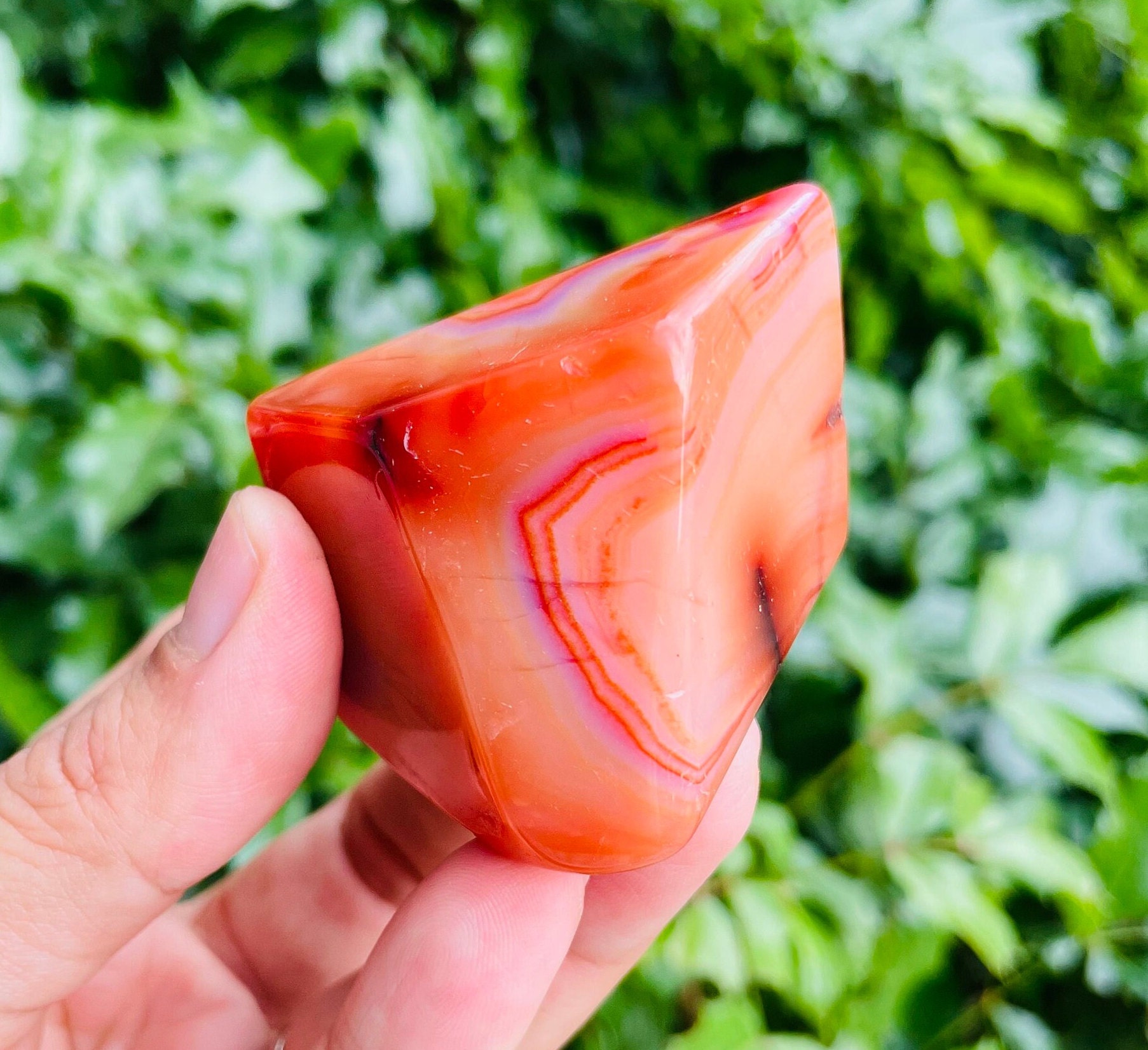 Polished Carnelian Crystal: Free Form Gemstone (104.6g) Polished Carnelian Crystal: Free Form Gemstone (104.6g)