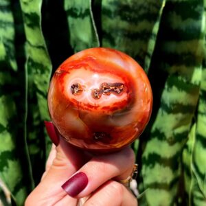 Carnelian Sphere W / Stand For Creative Energy, Passion & Protection - Carnelian Crystal - Healing Crystal - Crystal Ball - Crystal Sphere