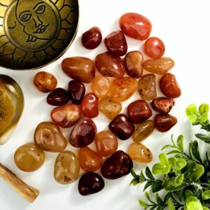 1/2 lb Carnelian Tumbled Gemstones - Polished Orange Stones