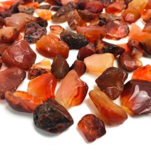 100g Carnelian Crystal Chips: Red Orange Semi Tumbled Stones (5-9mm)