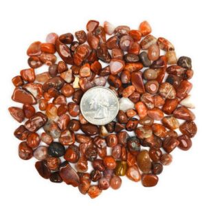 100g Carnelian Crystal Chips: Tumbled Polished Gravel (5-9 Mm)