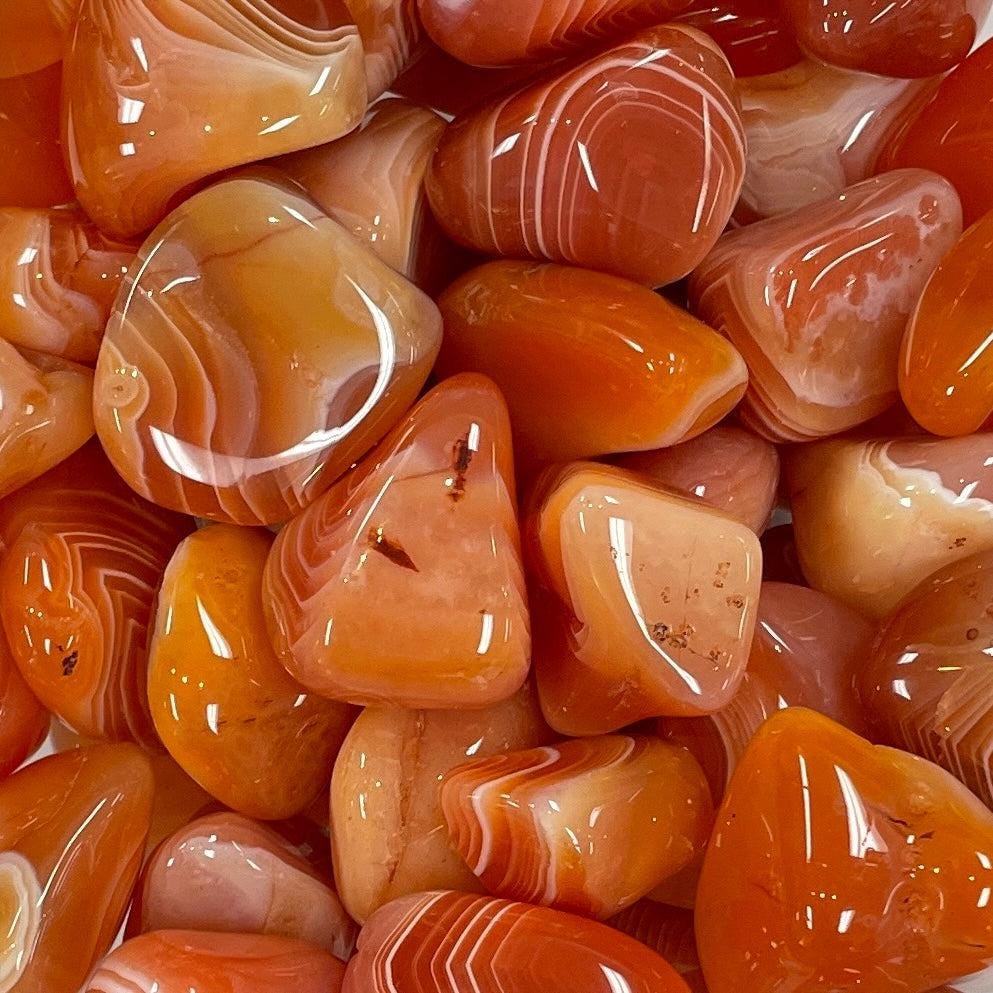 Carnelian Banded Tumbled Stone #t510