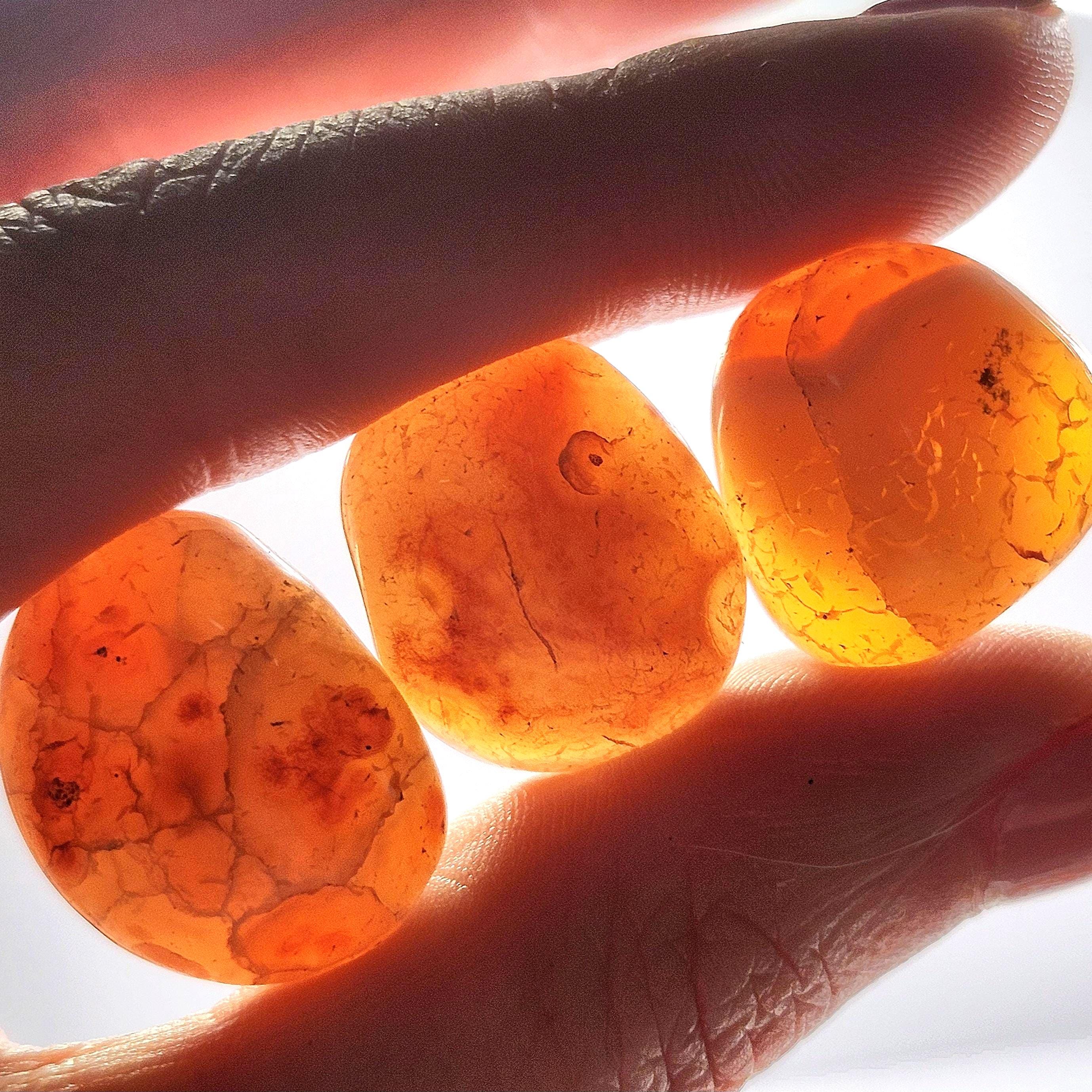 Carnelian Crystal From Madagascar, Tumbled Orange Chalcedony Stone - Carnelian Gemstone