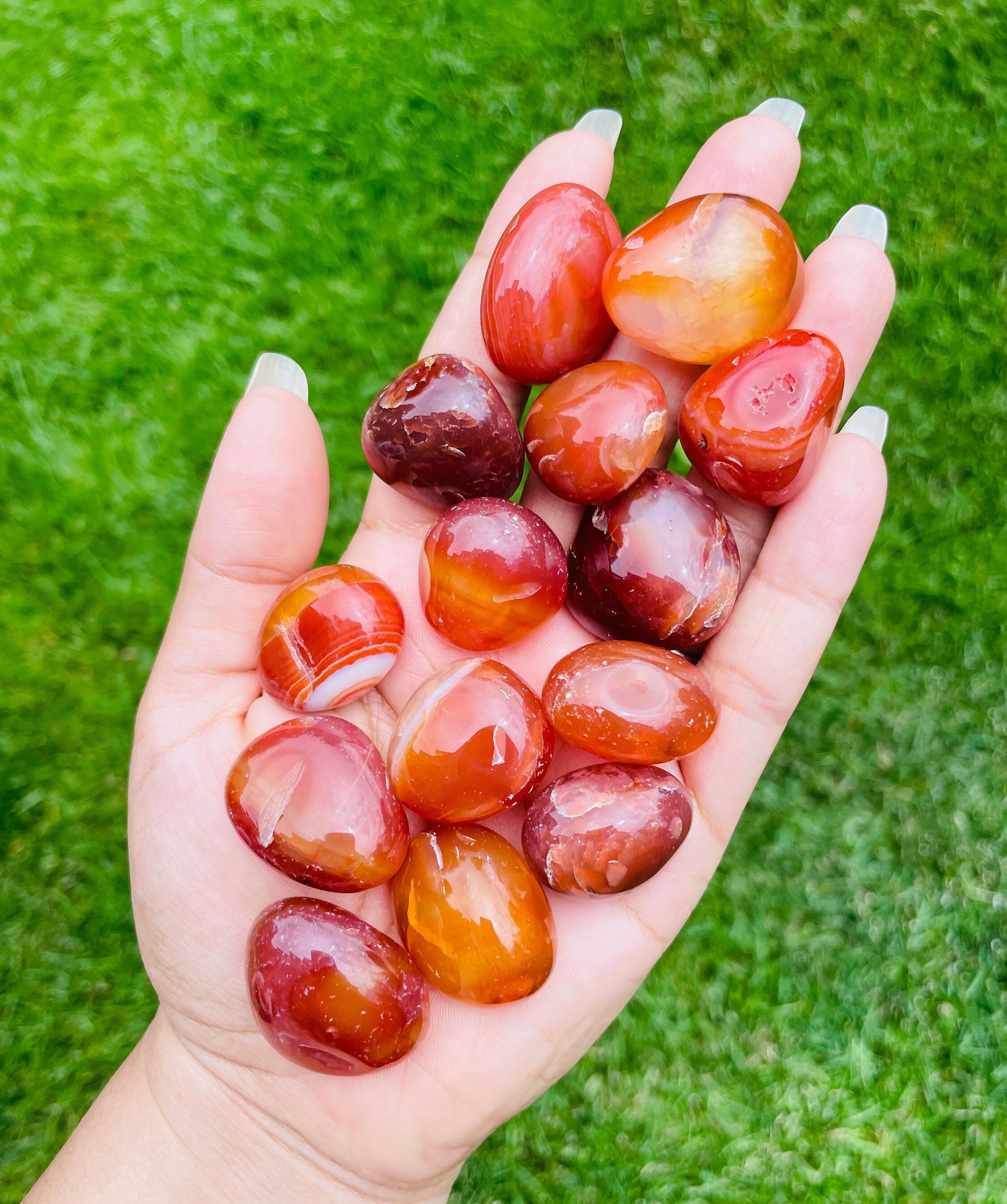 Tumbled Carnelian Crystal: Red Orange Gemstone (25-40 Mm)