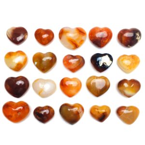 Carnelian Heart: Polished Tumbled Crystal Stone (18-30mm)