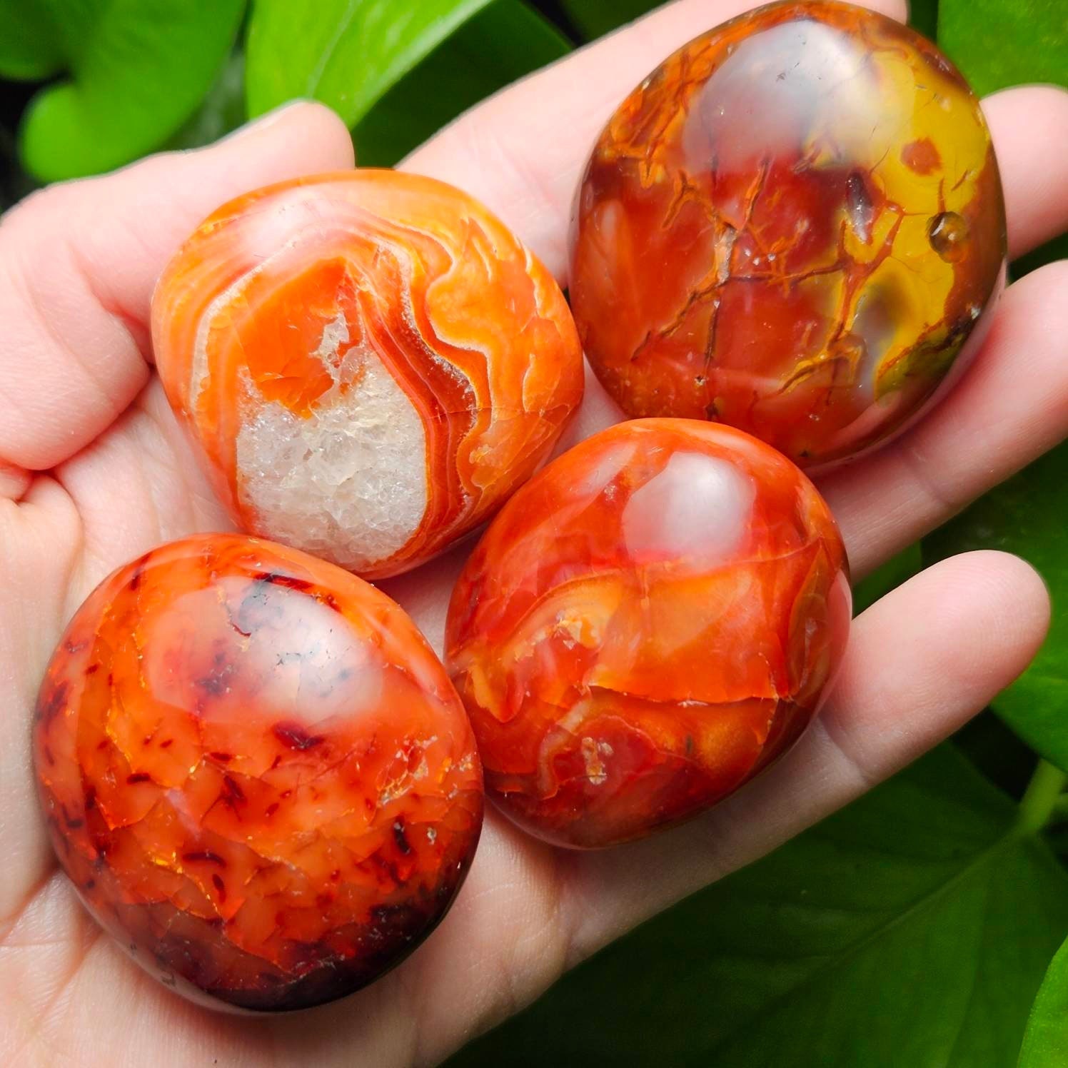 Carnelian Palm Stone - Carnelian Polished - Tumbled Carnelian - Aa Madagascar Carnelian - Carnelian Stone - Carnelian Crystal - Polished