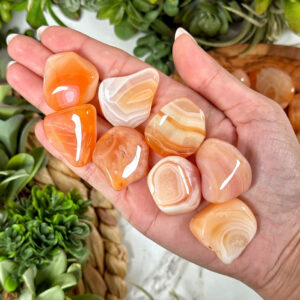 Peach Carnelian Tumble | S, M, L | - No. 433 (polished Crystal Pocket Stone, Sacral Chakra, Vitality)