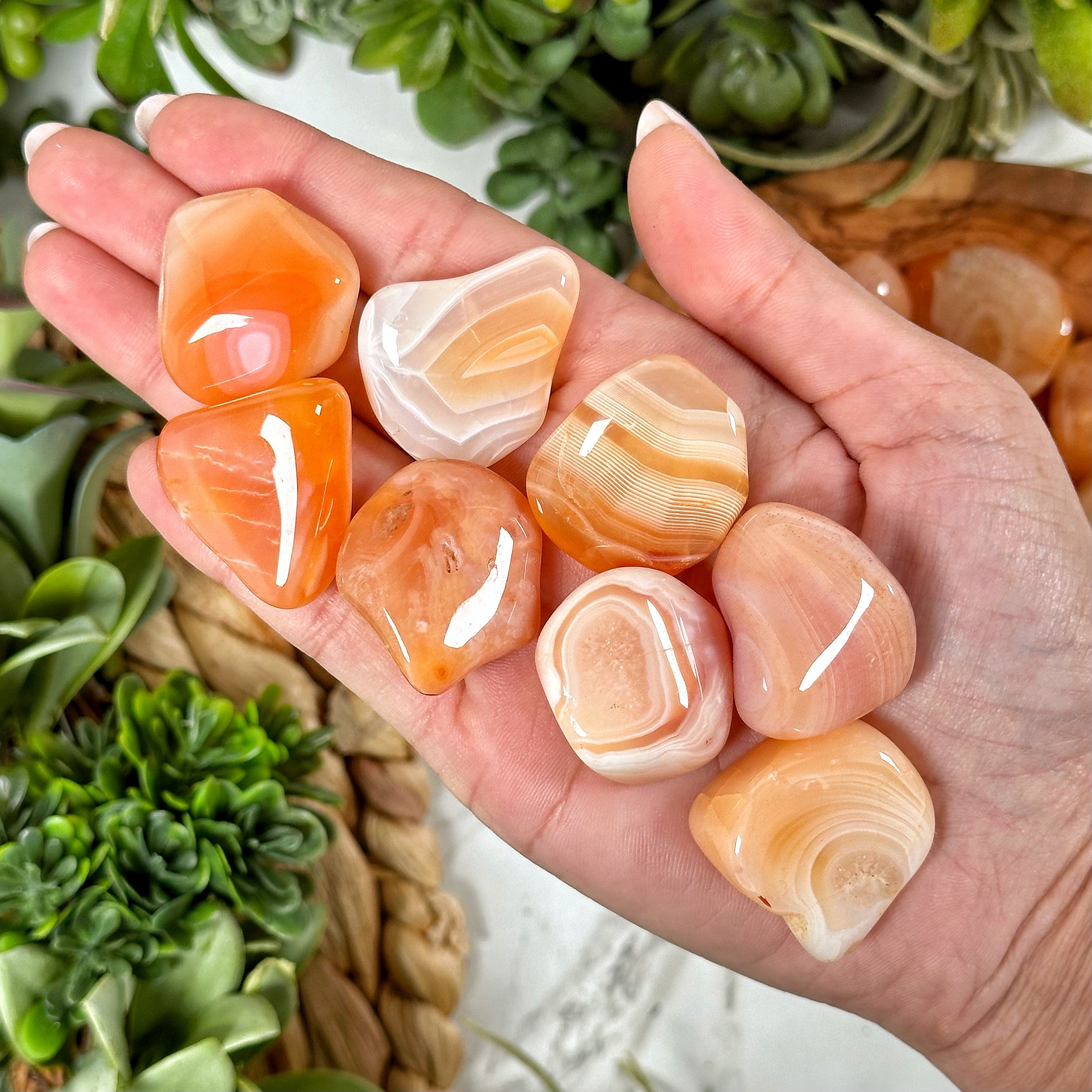 Peach Carnelian Tumble | S, M, L | - No. 433 (polished Crystal Pocket Stone, Sacral Chakra, Vitality)