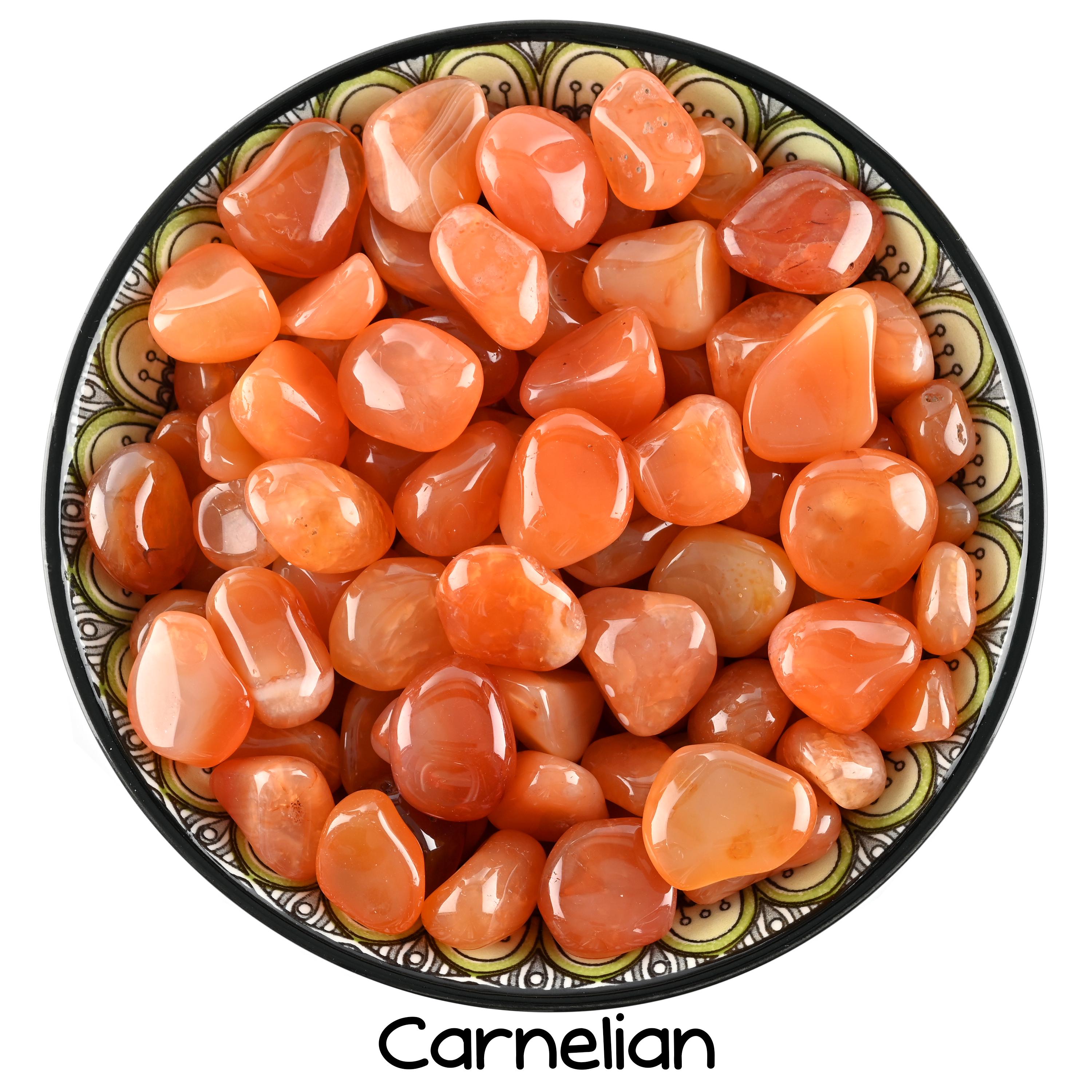 Set Of 10 Carnelian Tumbled Stones, Polished Orange Crystals, Altar Ritual Decor, Bulk Gem