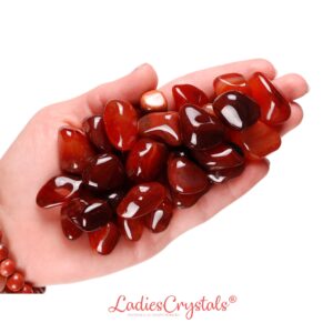 Set Of 3 Dark Carnelian Stones, Natural Vitality And Power, Altar Ritual Gem