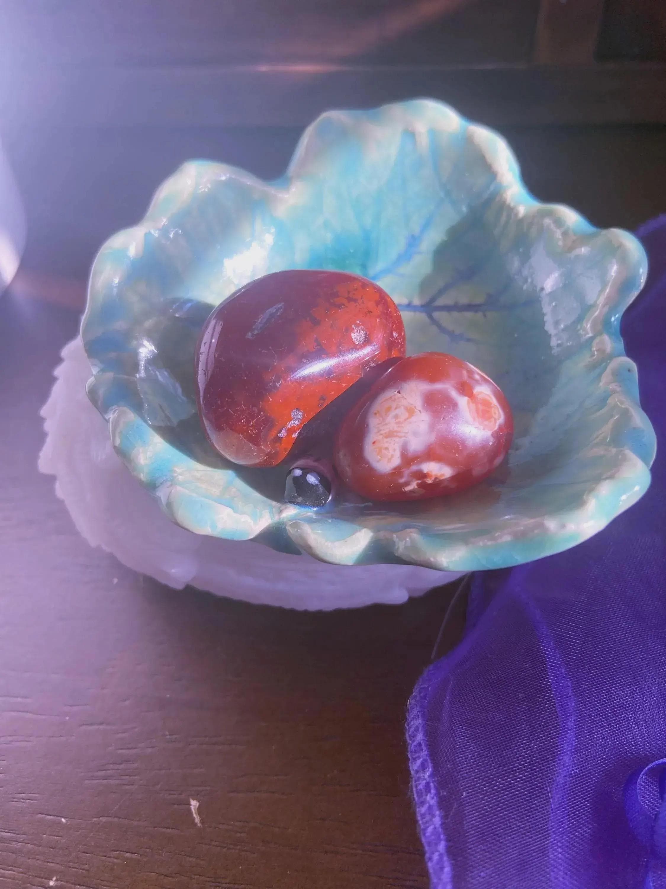 Carnelian Tumbled Stone Pair: Sacral Chakra Crystals, Motivation & Confidence, 1"