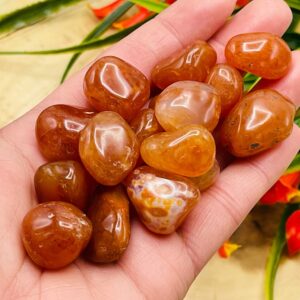 Carnelian Tumbled Stone, Red Crystal Pocket Stone, Healing