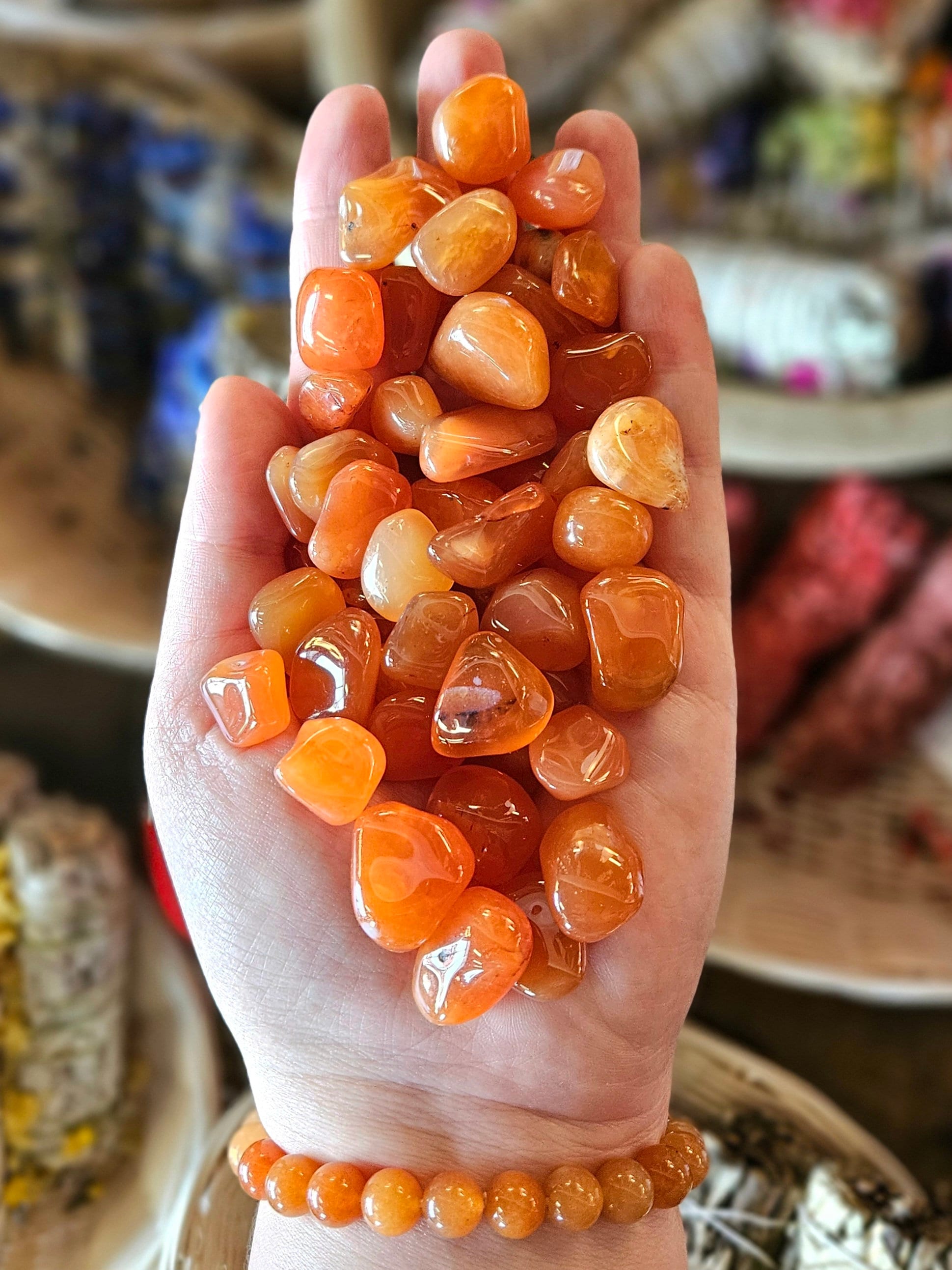 Carnelian Tumbled Stones, Two, Small, Gemstone,  Feng Shui, Reiki, Crystal Healing, Rock Hound, Reiki, Crafts, Crystal Healing, Chakra Stone