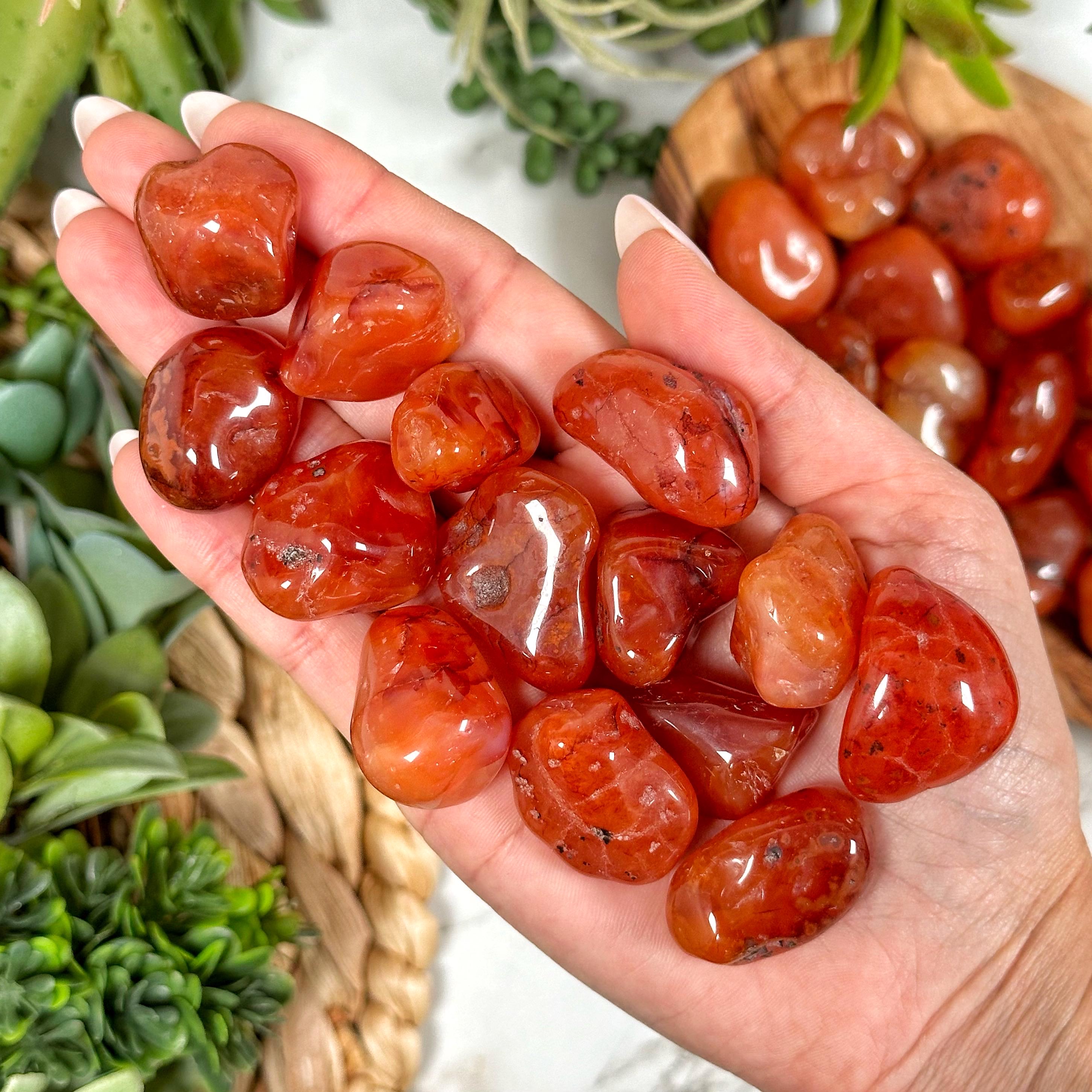 Carnelian Tumble | Xs-l | - No. 421 (polished Red Crystal Pocket Stone, Sacral Chakra, Healing Stone)