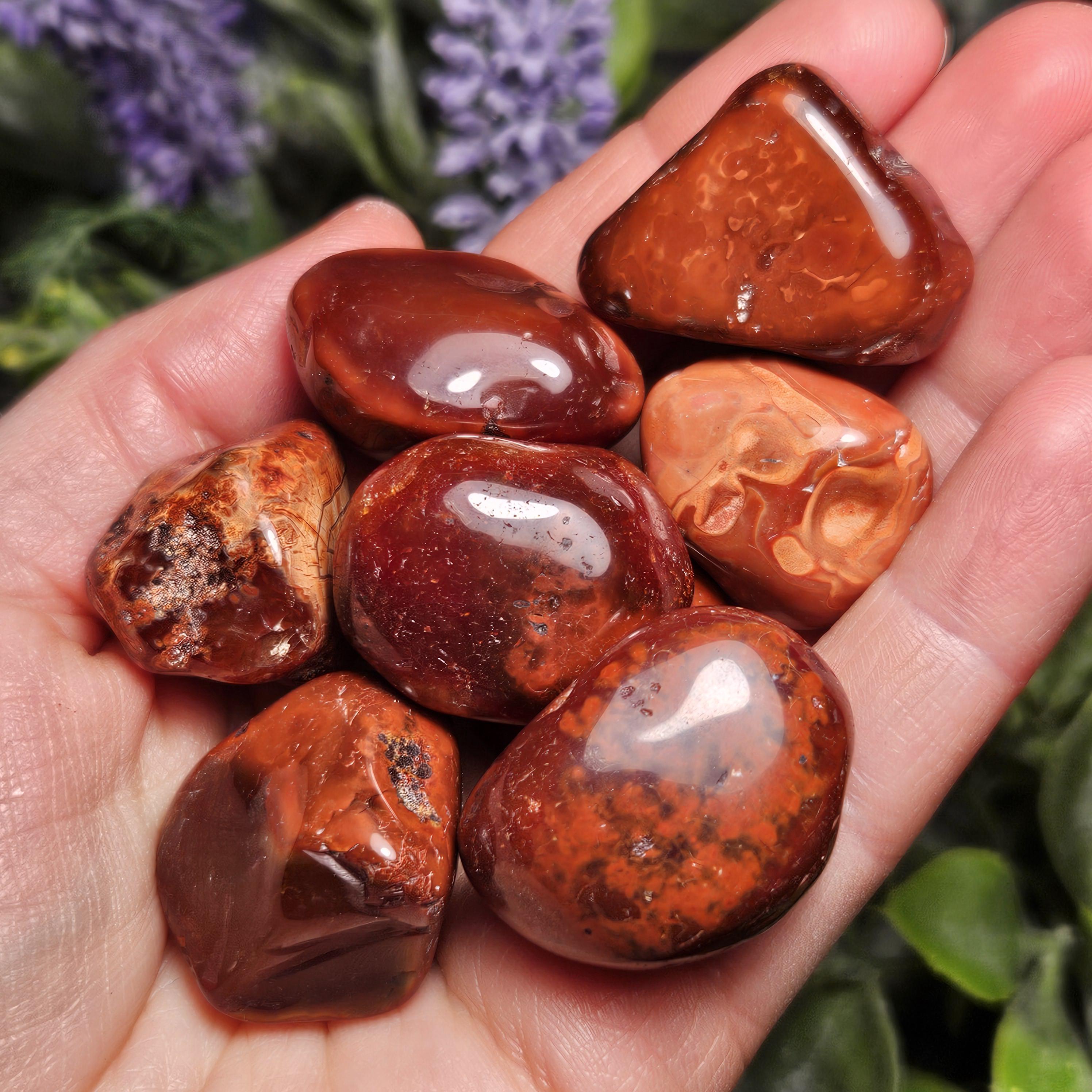 Carnelian Tumble Stone: Natural Red-orange Crystal