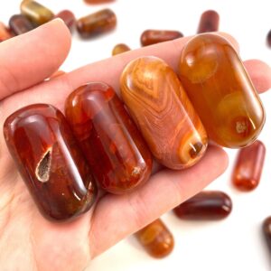Carnelian Worry Stone | Polished Red-orange Tumbled Crystal Lingam (sacral Chakra)