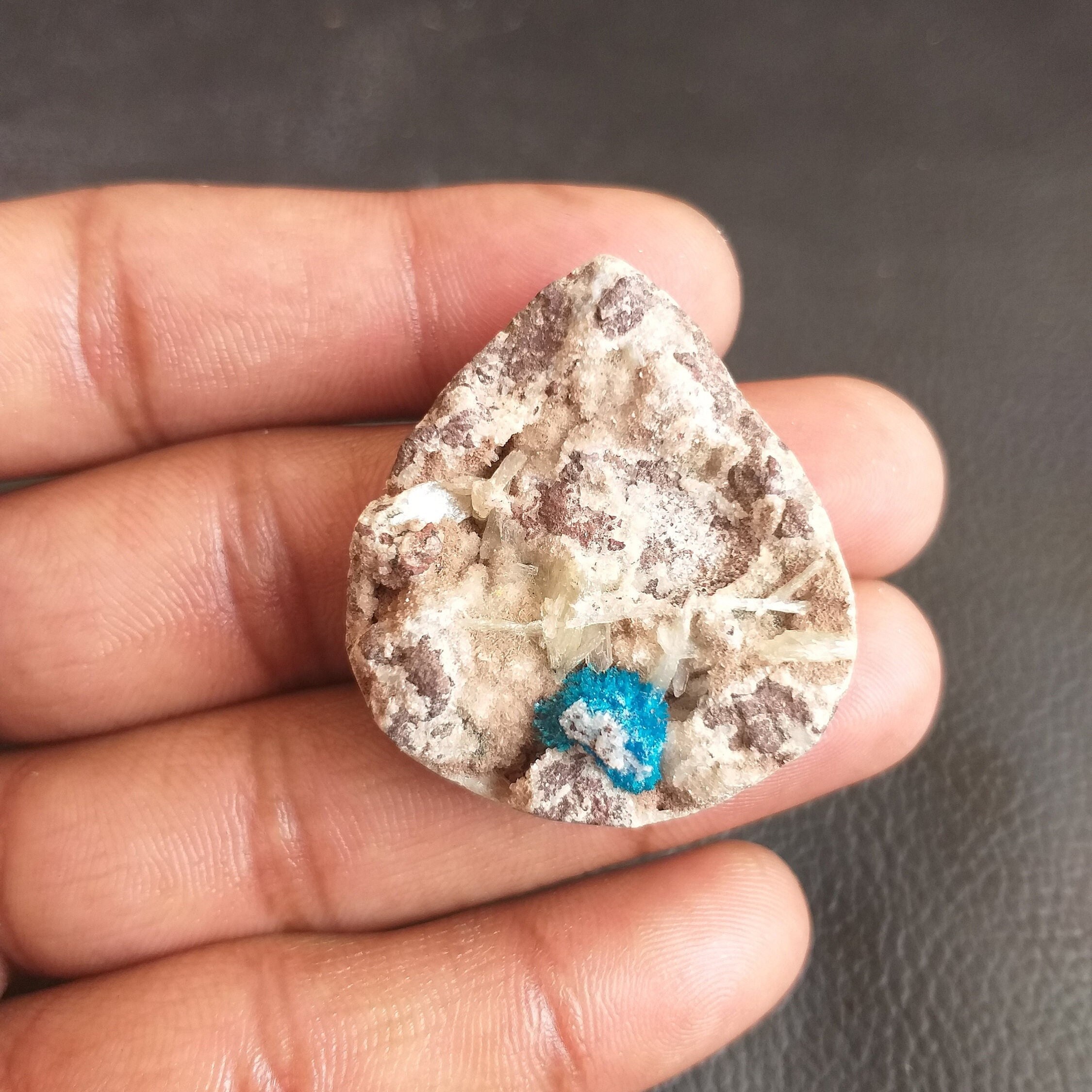 79 Carat Pear Cavansite Druzy Gemstone Cabochon