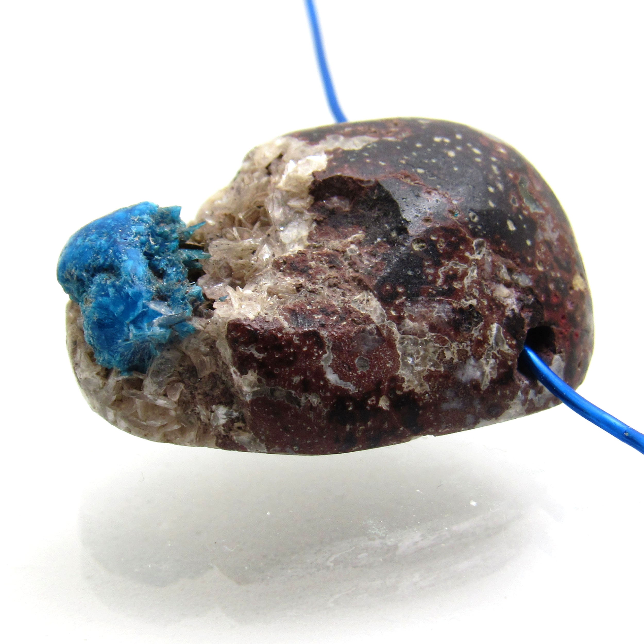47.99 Carats Cavansite Bead Pentagonite Crystal Druzy Perfect For A Focal Pendant Jewelry Necklace Stringing Beadwork Unique Gemstone