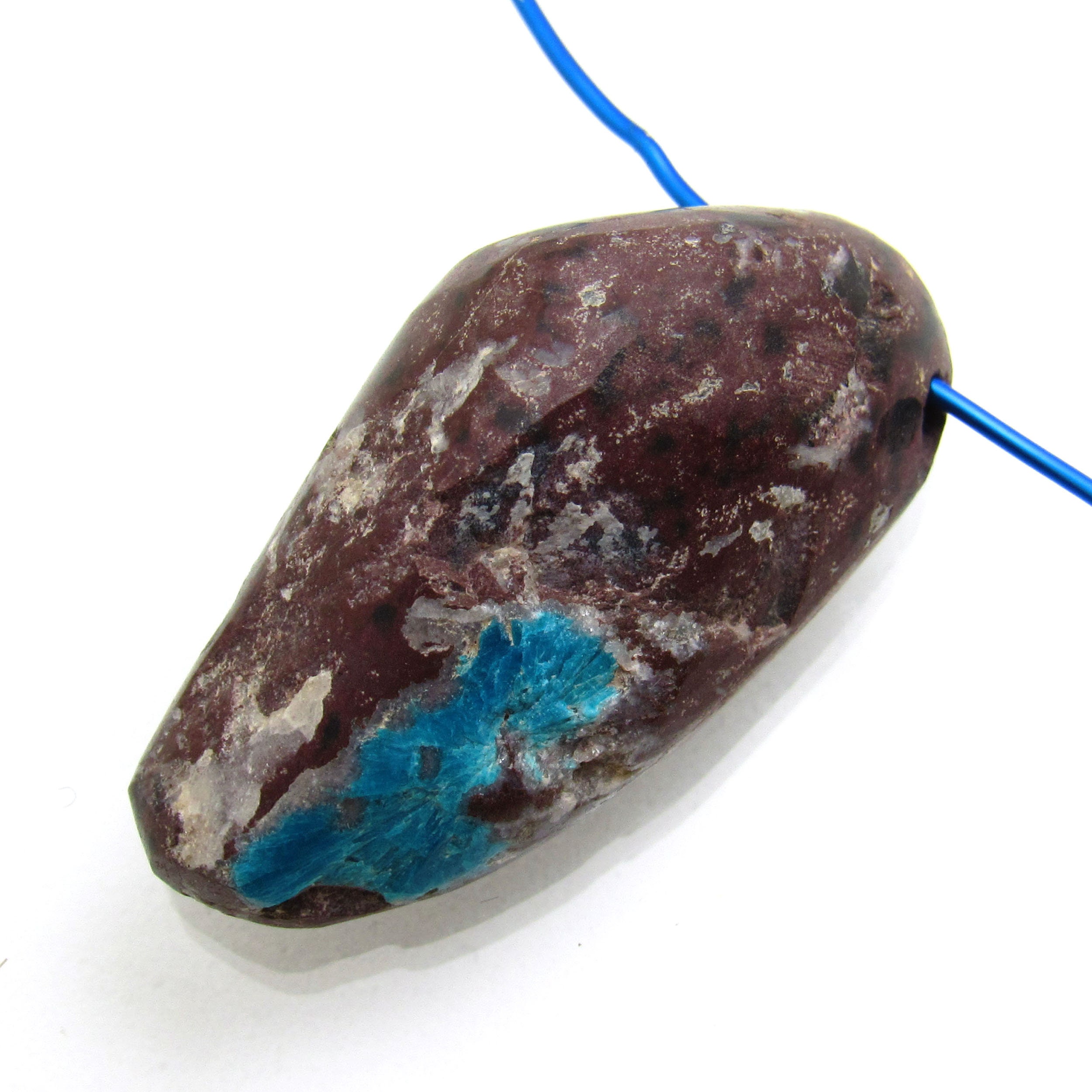 52.5 Carats Cavansite Bead Pentagonite Crystal Druzy Perfect For A Focal Pendant Necklace Stringing Beadwork Unique Unusual Rare Gemstone