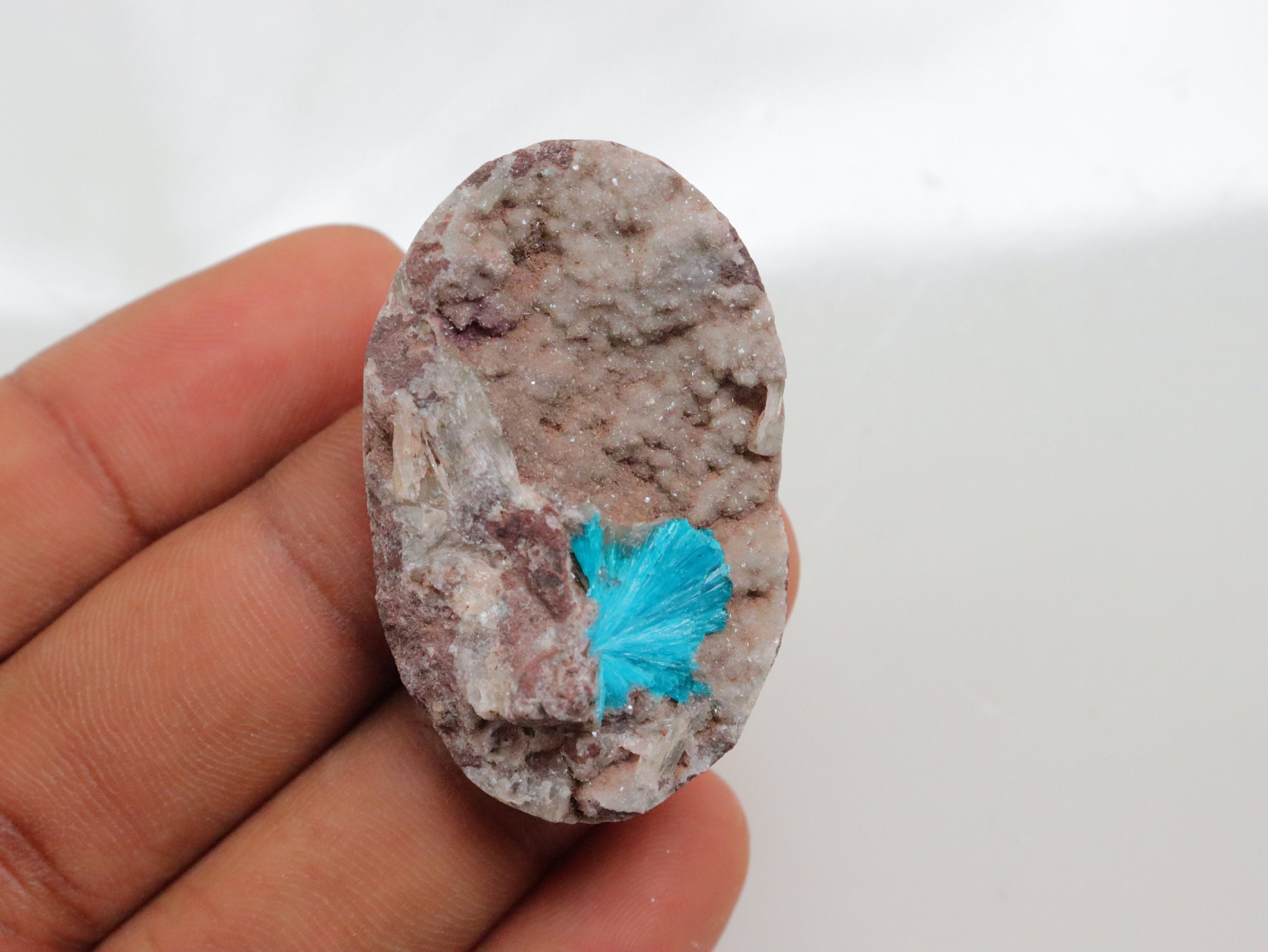 Unique Rare Cavansite Druzy, Natural Cavansite Druzy, Self-mined Druzy Cavansite Pendant, Cavansite Specimen, Cavansite From Wagholi India