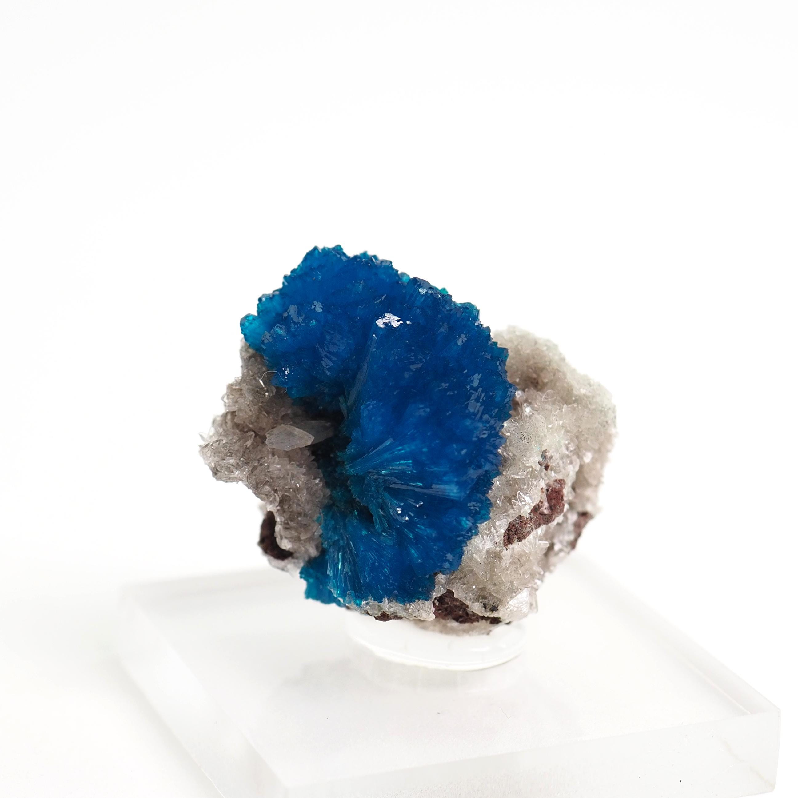 Cavansite Crystals On Heulandite India Mineral Specimen