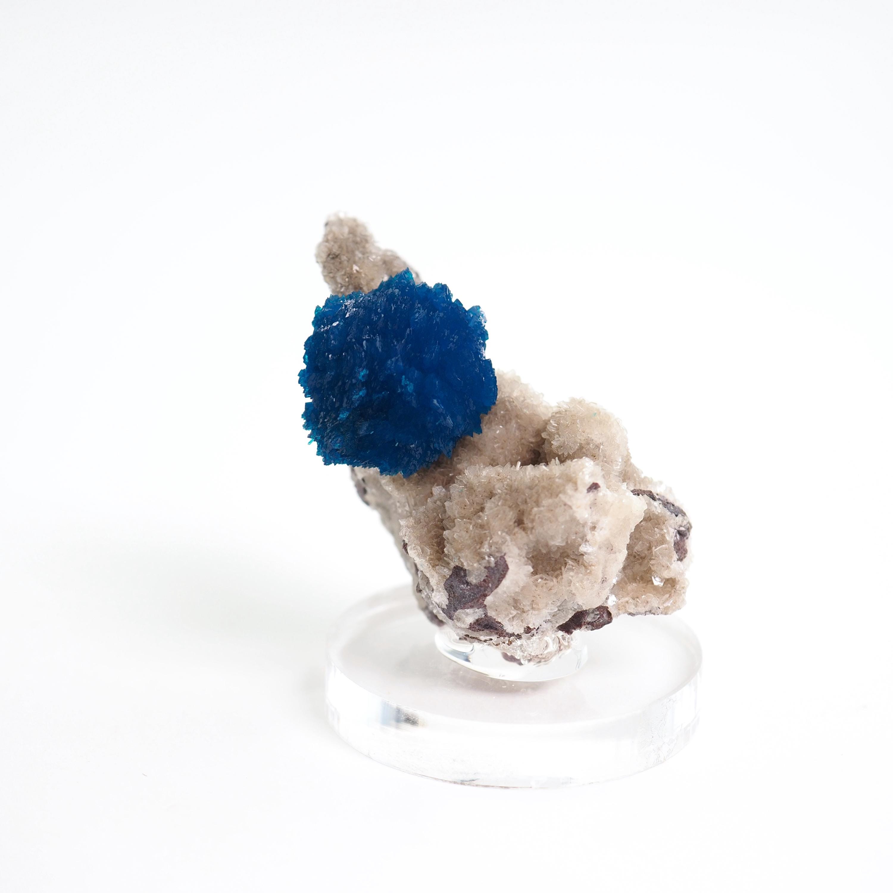 Cavansite Crystals On Heulandite India Mineral Specimen