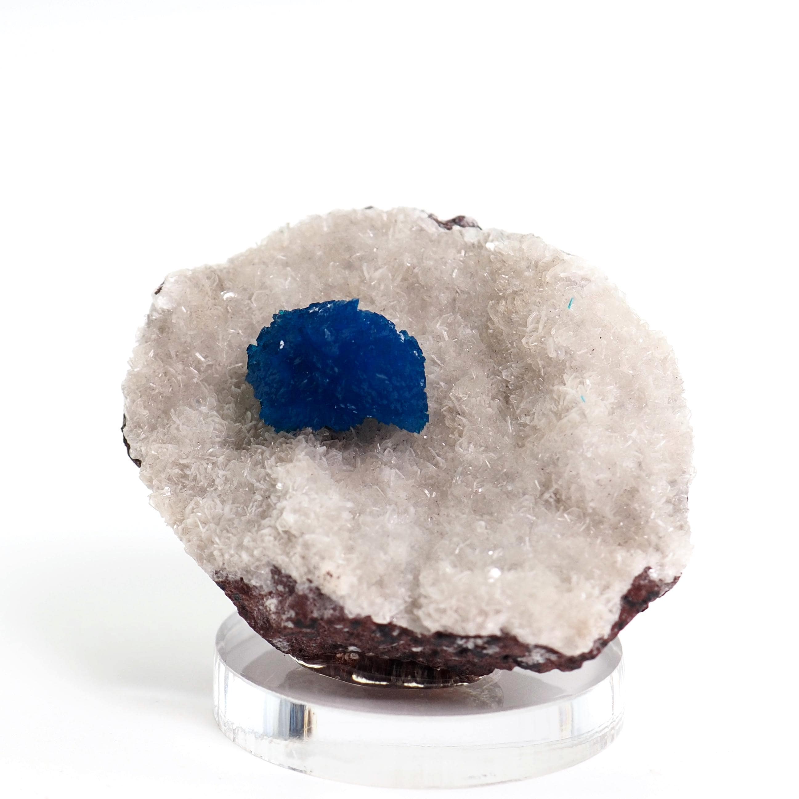 Cavansite Crystals On Heulandite India Mineral Specimen