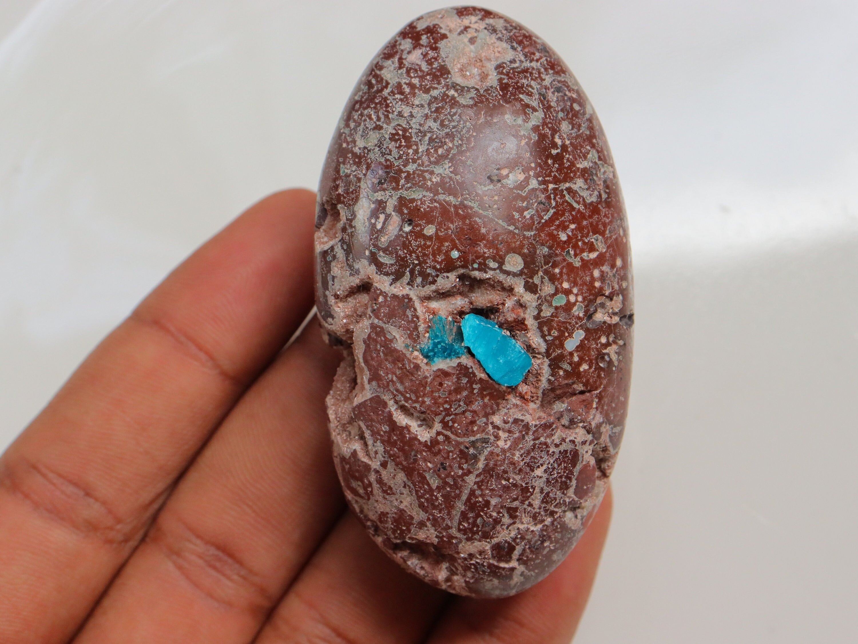 High Quality Cavansite Palmstone, Natural Cavansite Palm, Cavansite Tumble , Cavansite Heartstone, Cavansite Specimen, Cavansite From India