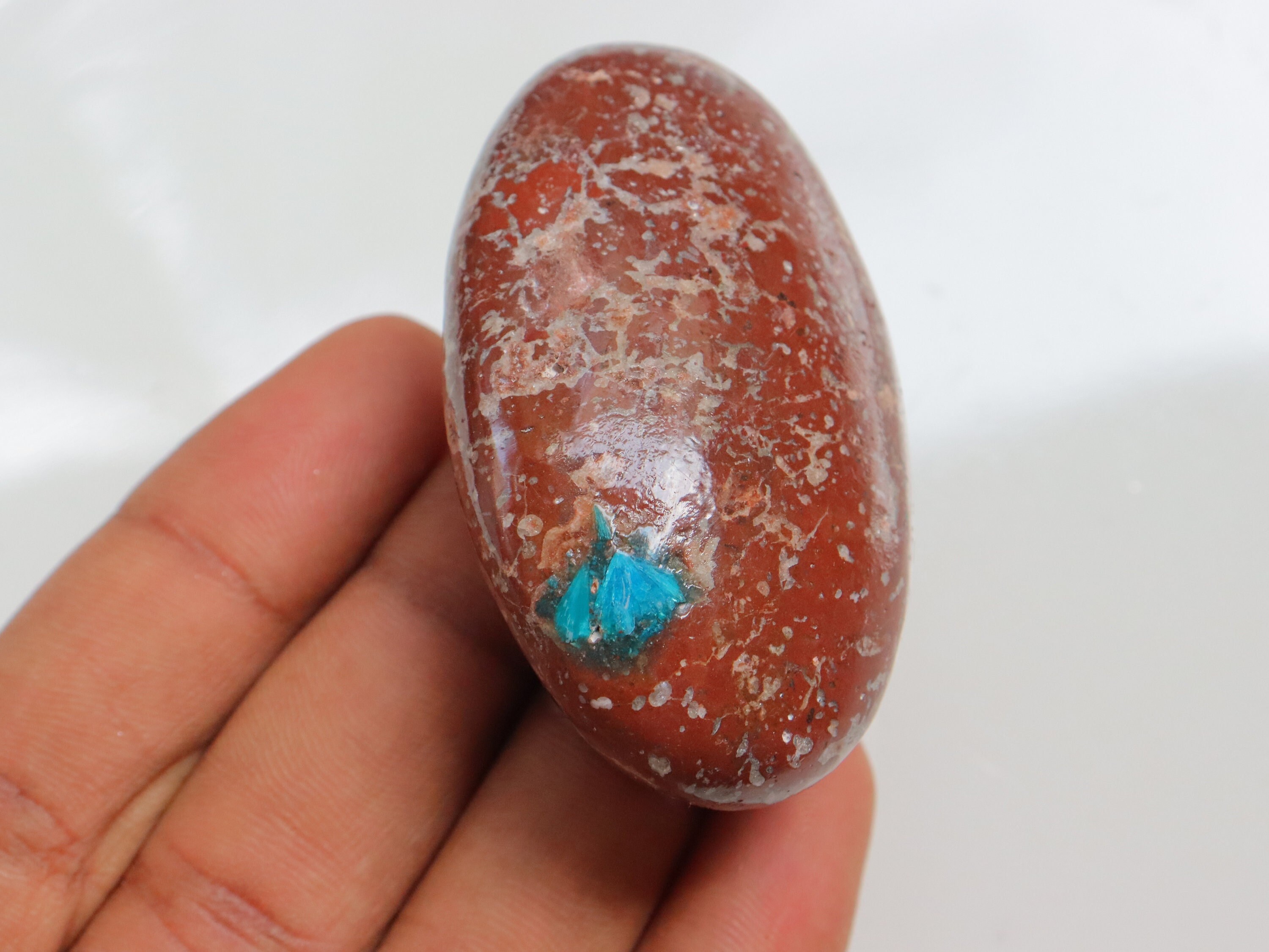 High Quality Cavansite Palmstone, Natural Cavansite Palm, Cavansite Tumble , Cavansite Heartstone, Cavansite Specimen, Cavansite From India