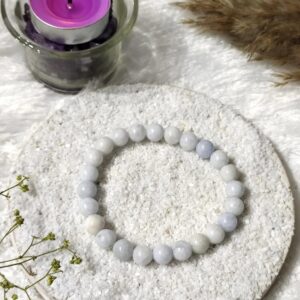 Wholesale 6 Pcs 8mm Blue Celestite Round Bead Bracelet Handmade Gemstone Bracelet Healing Gemstone Jewelry Natural Crystal Beaded Bracelet