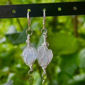 Celestite Crystal Huggie Earrings, Gemstone Jewlery, Witchy, Crystals, Fairycore, Cottagecore, Drop Earrings, Gifts for Her