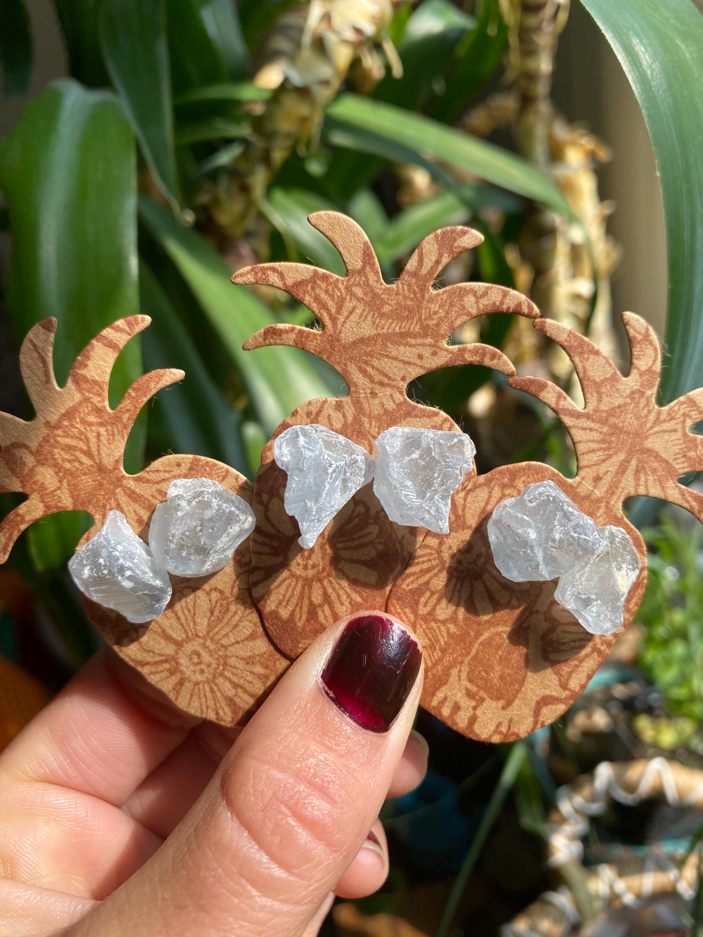 Celestite Earrings / Raw Celestite   / Stud Earrings / Handmade / Art From The Meadow / Enlighten Clothing Co