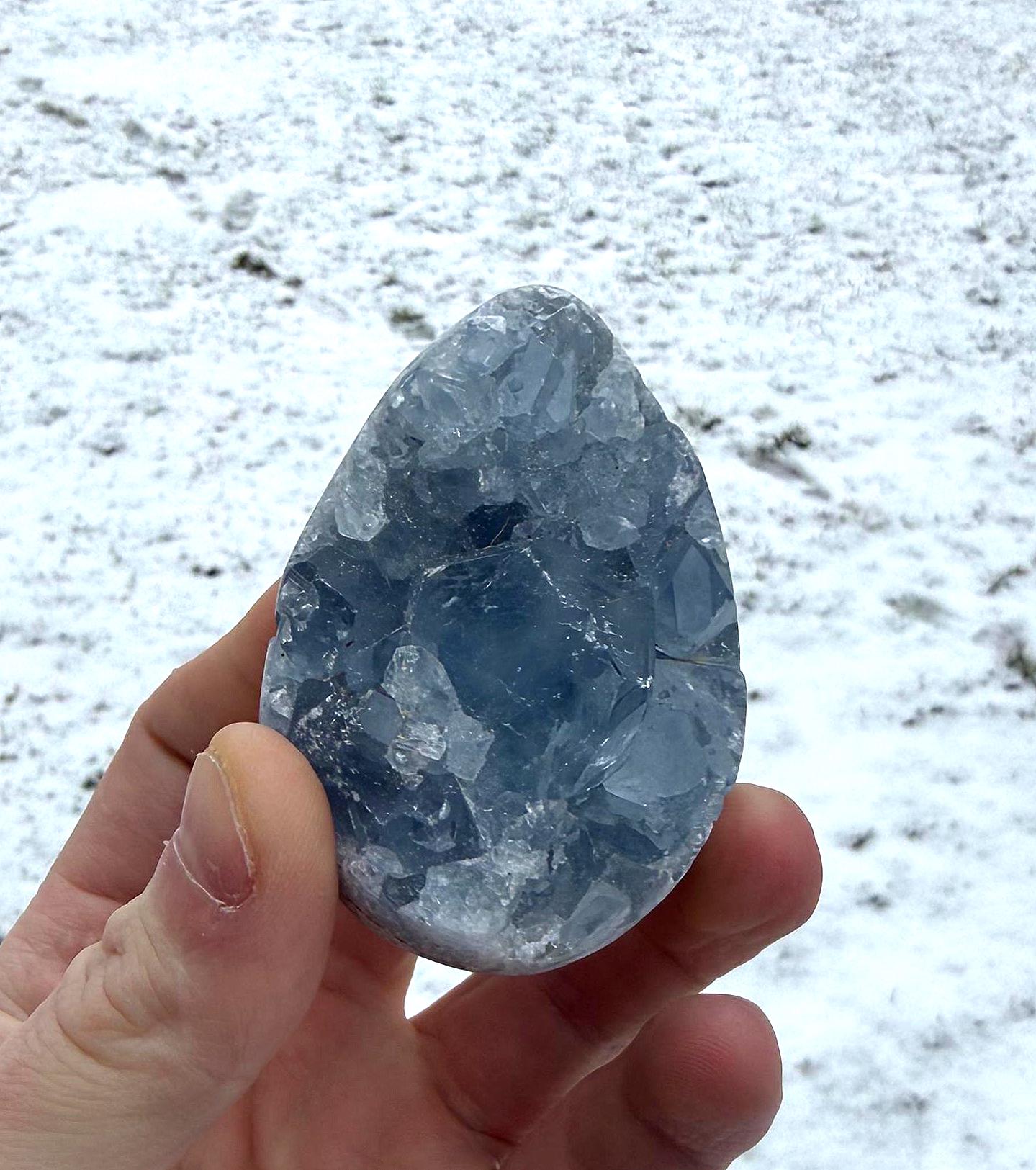 Celestite Egg, Celestite Crystal Cluster, 220g