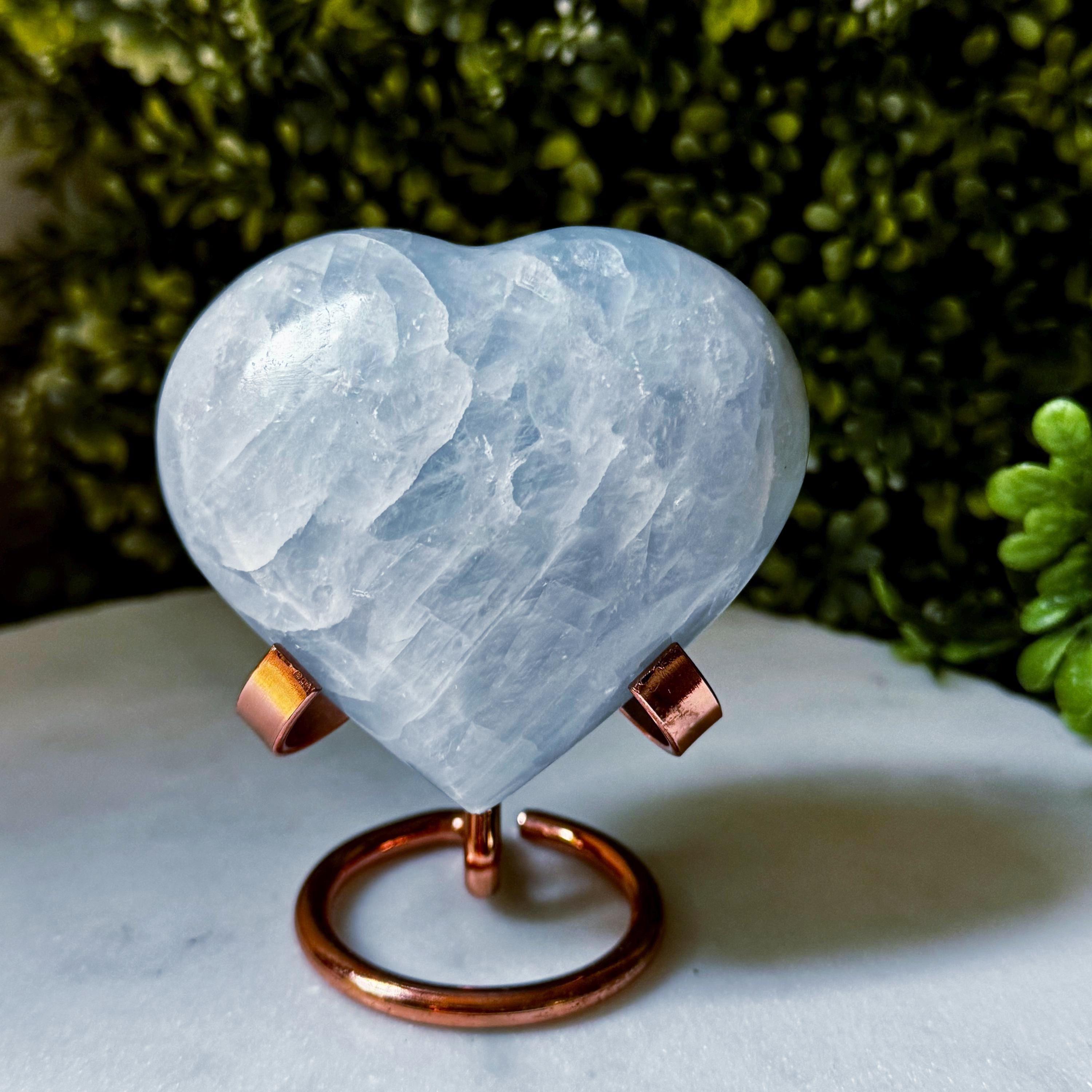 Celestite Heart Crystal: Angelic Energy, Calm & Clarity - 10.2 Oz