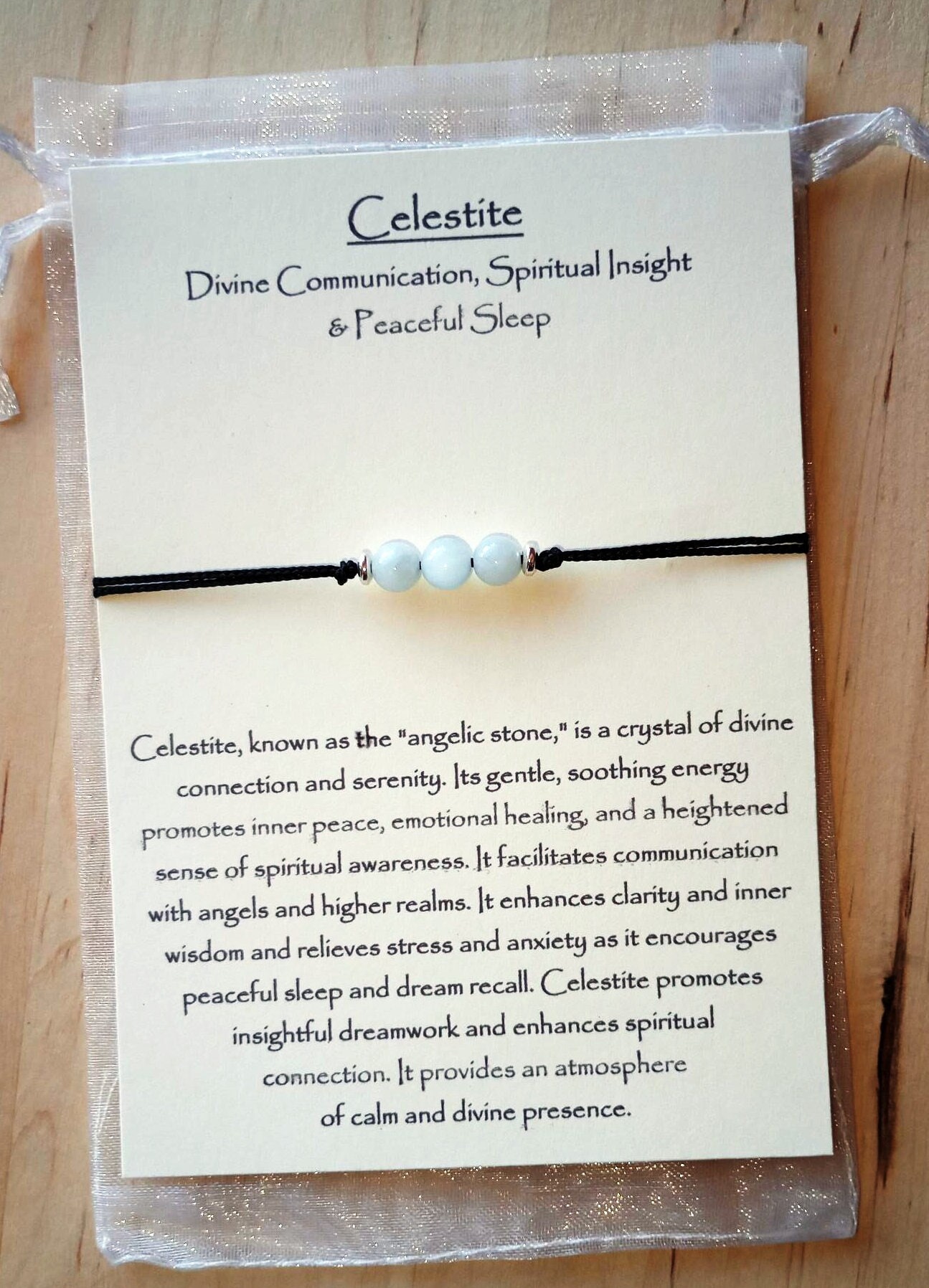 Celestite Bracelet Or Necklace, Divine Communication, Spiritual Insight Peaceful Sleep, Angelic Crystal Jewelry, Handcrafted Adjustable Gift