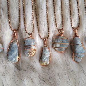 Celestite Geode Cluster Necklace, Raw Blue Celestite Necklace, Heartfelt Gift for her, Wire Wrapped Celestite Necklace, Crystal Necklace Celestite Geode Cluster Necklace, Raw Blue Celestite Necklace, Heartfelt Gift for her, Wire Wrapped Celestite Necklace, Crystal Necklace
