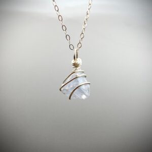 Celestite Sterling Silver Pendant, Crown Chakra Necklace Celestite Sterling Silver Pendant, Crown Chakra Necklace