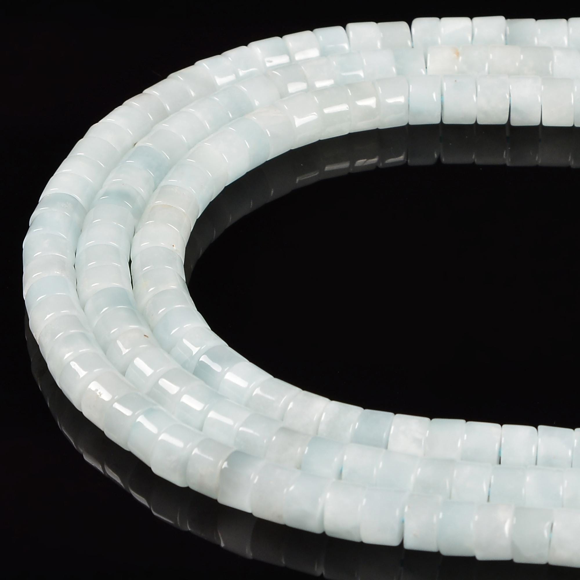Light Blue Chatoyant Celestite Heishi Disc Beads 4x6mm 4x8mm 5x10mm 15.5''strand
