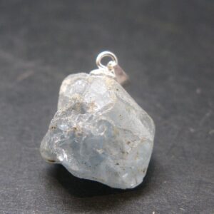 Natural Blue Celestite Celestine 925 Silver Pendant From Madagascar - 0.8" - 5.34 Grams Natural Blue Celestite Celestine 925 Silver Pendant From Madagascar - 0.8" - 5.34 Grams