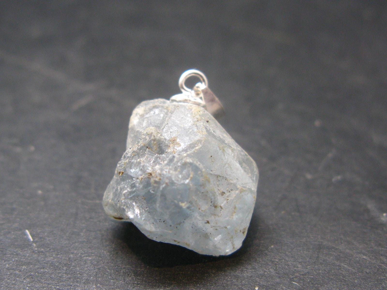 Natural Blue Celestite Celestine 925 Silver Pendant From Madagascar - 0.8" - 5.34 Grams Natural Blue Celestite Celestine 925 Silver Pendant From Madagascar - 0.8" - 5.34 Grams