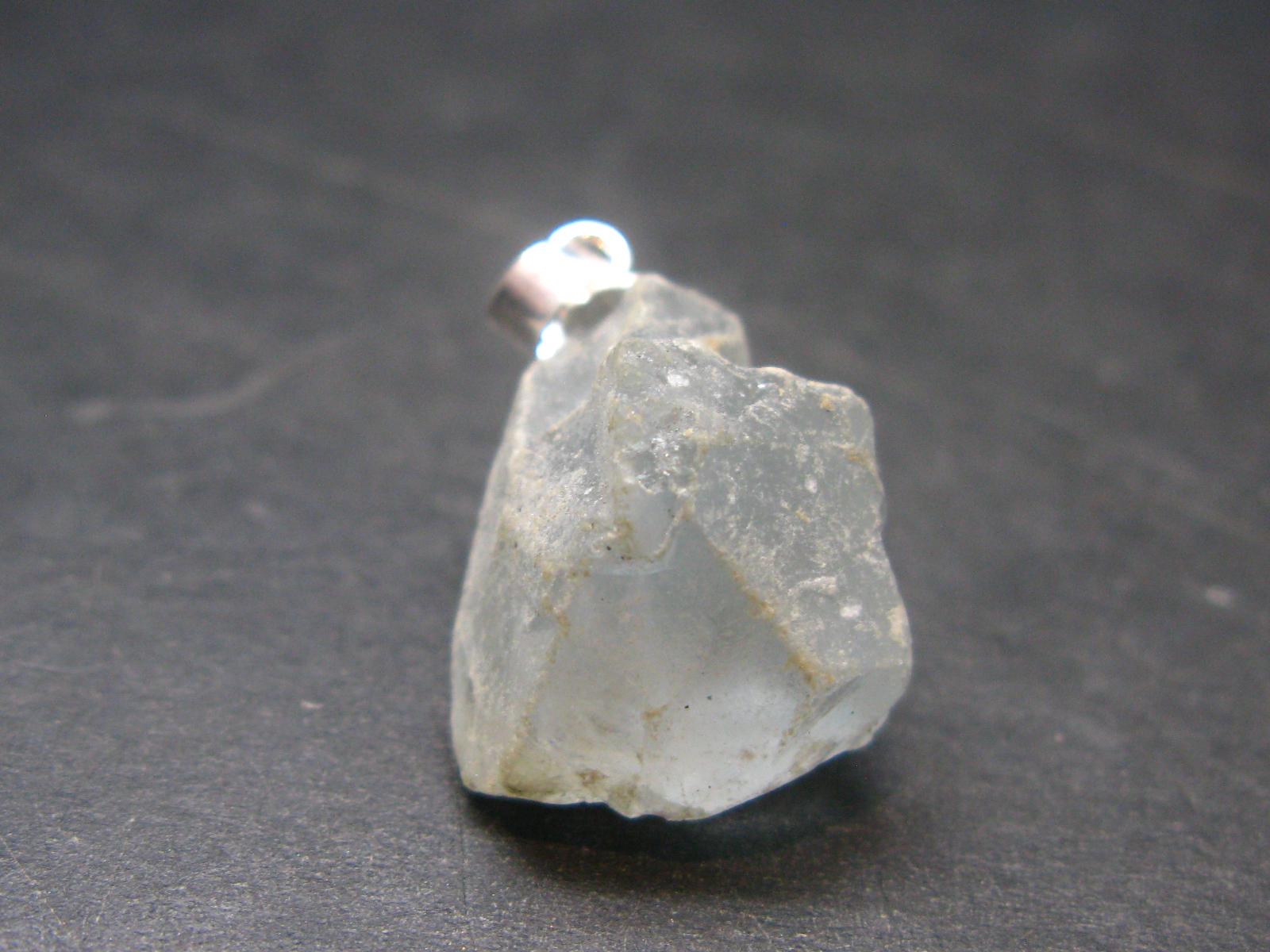 Natural Blue Celestite Celestine 925 Silver Pendant From Madagascar - 0.9" - 6.07 Grams