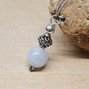 Rare Celestite Pendant. Bali Silver Necklaces For Women. Crystal Reiki Jewelry Uk. Minimalist Celestine Necklace. Empowered Crystals